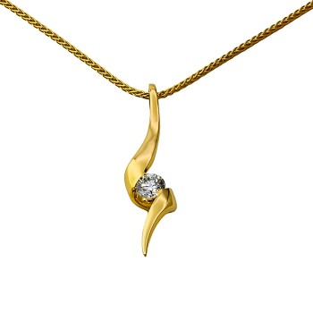 18ct Gold Diamond 0.25cts Pendant with Chain
